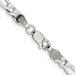 Sterling Silver 4.5mm Lightweight Flat Figaro Chain - 10