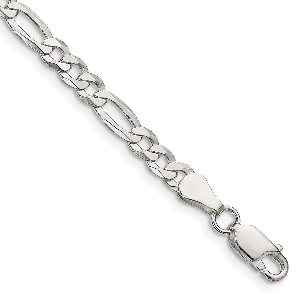 Sterling Silver 4.5mm Lightweight Flat Figaro Chain - 3
