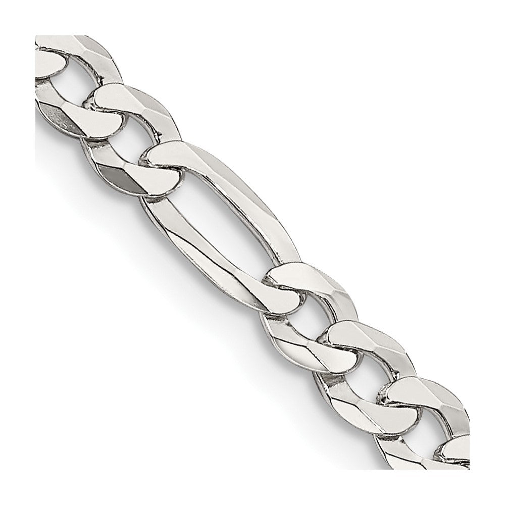 Sterling Silver 4.5mm Lightweight Flat Figaro Chain - 2