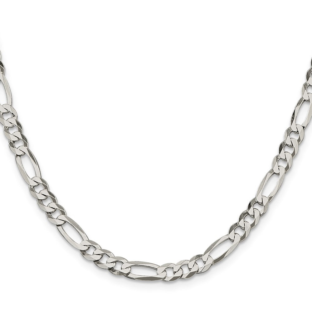 Sterling Silver 5.5mm Lightweight Flat Figaro Chain