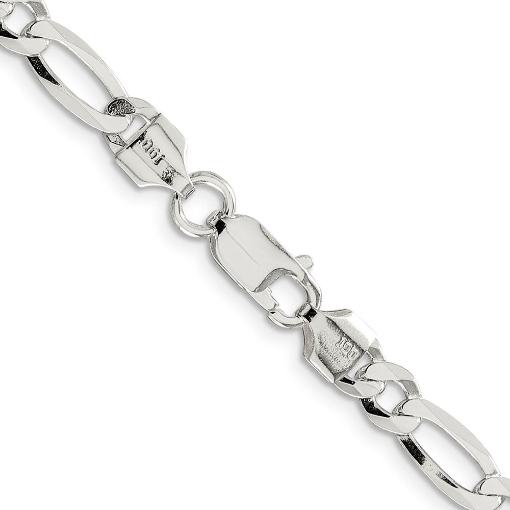 Sterling Silver 5.5mm Lightweight Flat Figaro Chain