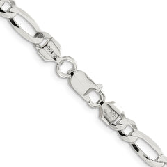 Sterling Silver 5.5mm Lightweight Flat Figaro Chain - 9