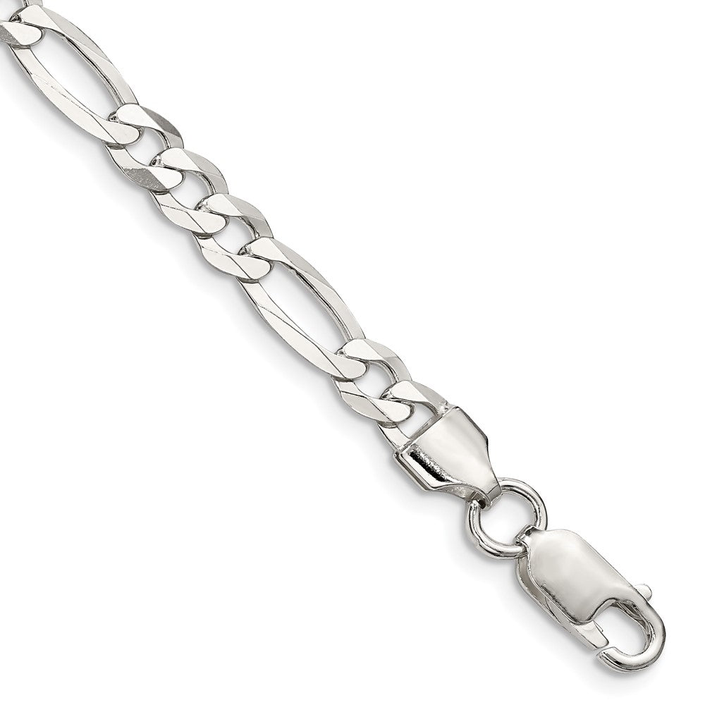 Sterling Silver 5.5mm Lightweight Flat Figaro Chain - 10