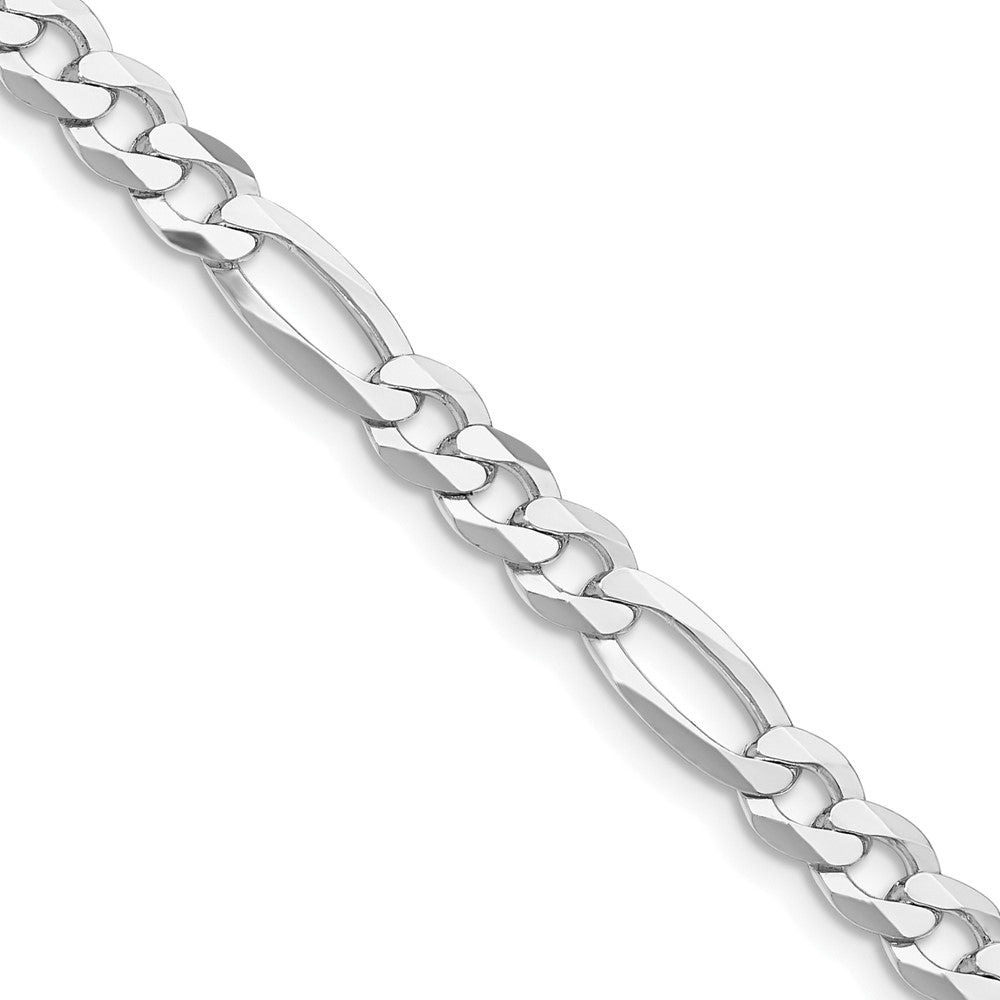 Sterling Silver Rhodium-plated 5.5mm Lightweight Flat Figaro Chain - 5