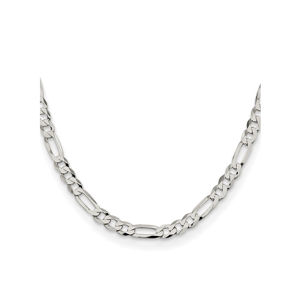 Sterling Silver 7.0mm Lightweight Flat Figaro Chain