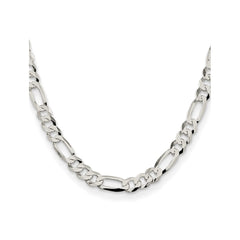 Sterling Silver 8.5mm Lightweight Flat Figaro Chain