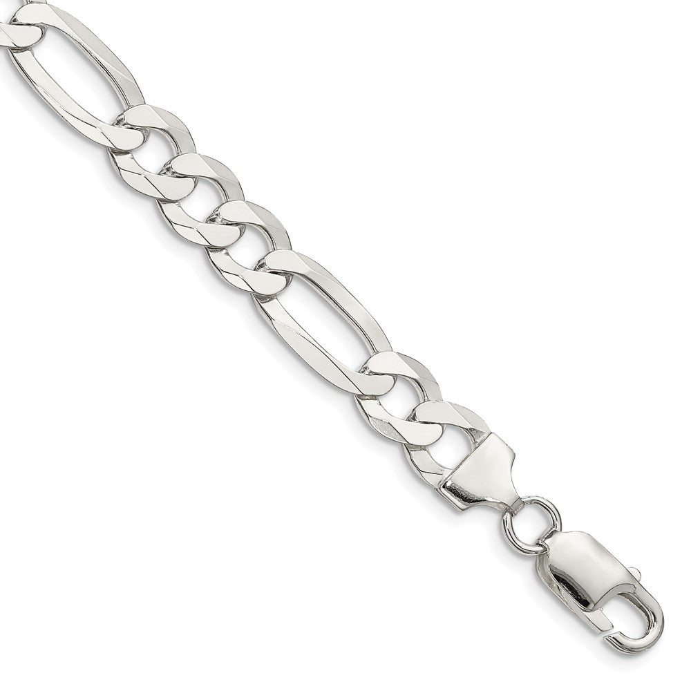Sterling Silver 8.5mm Lightweight Flat Figaro Chain - 3