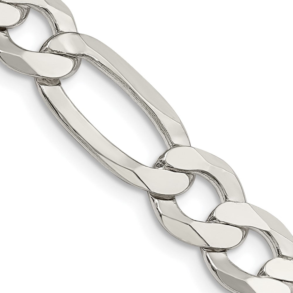 Sterling Silver 9.7mm Lightweight Flat Figaro Chain - 2