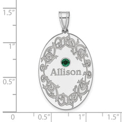 Sterling Silver Rhodium-plated Crystal Family Pendant - 5