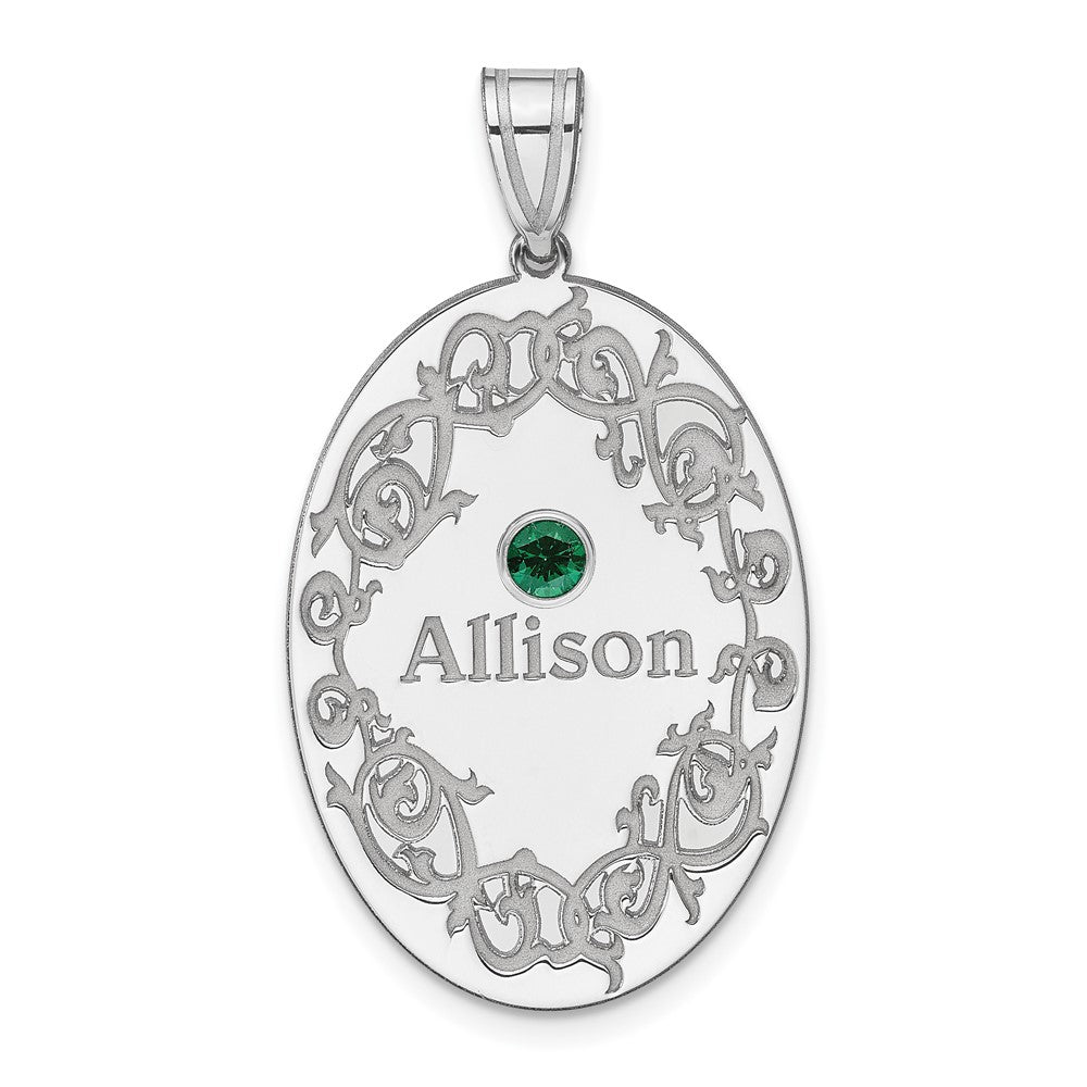 Sterling Silver Rhodium-plated Crystal Family Pendant - 5