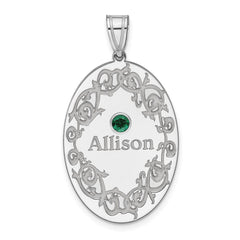 Sterling Silver Rhodium-plated Crystal Family Pendant - 5