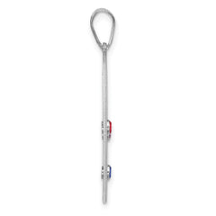 Sterling Silver Rhodium-plated Crystal Family Pendant - 11