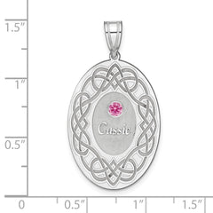 Sterling Silver Rhodium-plated Crystal Family Pendant - 6