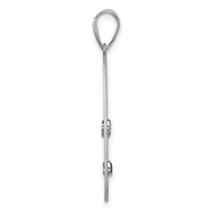 Sterling Silver Rhodium-plated Crystal Family Pendant - 3