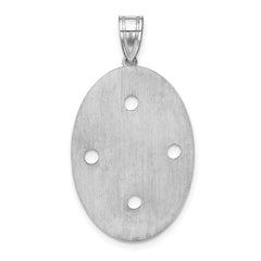 Sterling Silver Rhodium-plated Crystal Family Pendant - 7