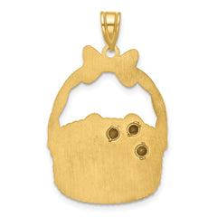 Sterling Silver/Gold-Plated 3 Birthstone with SS Bezel Easter Basket Pendan
