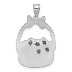 Sterling Silver 5 Birthstone with SS Bezel Easter Basket Pendant