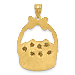 Sterling Silver/Gold-Plated 7 Birthstone with SS Bezel Easter Basket Pendan