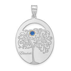 Sterling Silver/Rhod-plated 1 Birthstone with 14k Bezel Family Pendant - 2