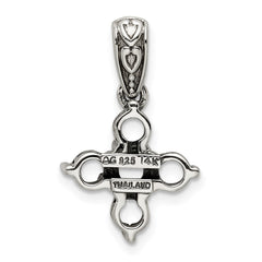 Sterling Silver Antiqued w/14k 5-stone w/Diamond Mother's Pendant - 4