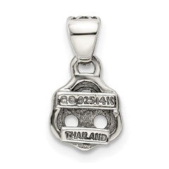 Sterling Silver Antiqued w/14k 3-stone w/Diamond Mother's Pendant - 2
