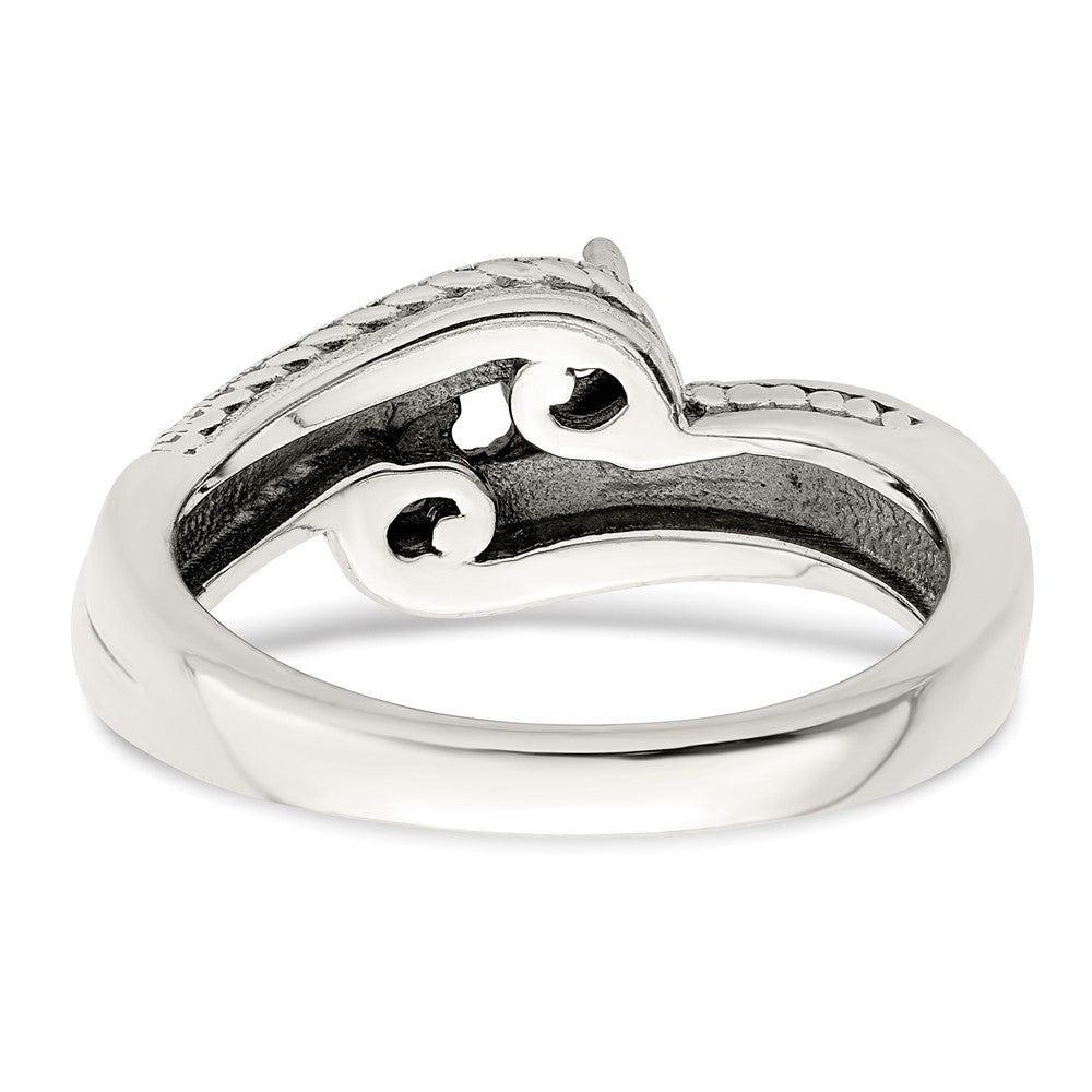 Sterling Silver Antiqued w/14k 2-stone Mother's Ring - 23
