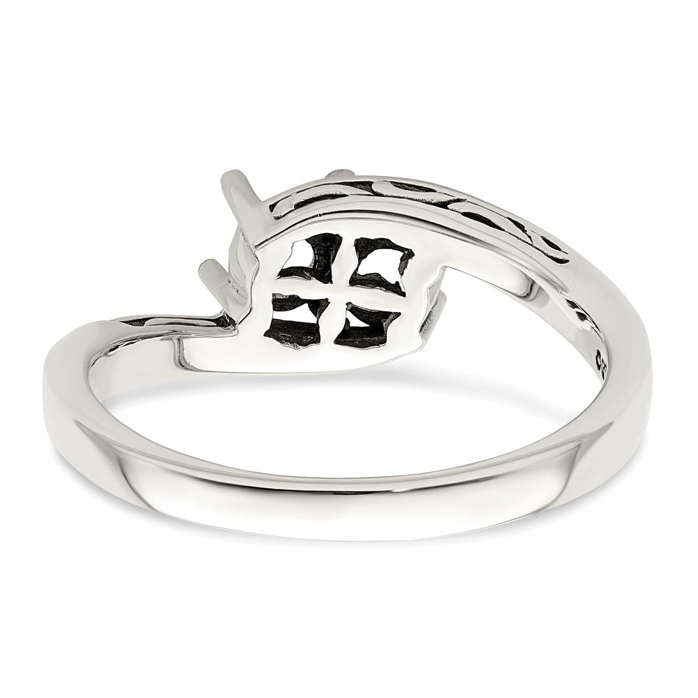 Sterling Silver Antiqued w/14k 2-stone Mother's Ring - 41