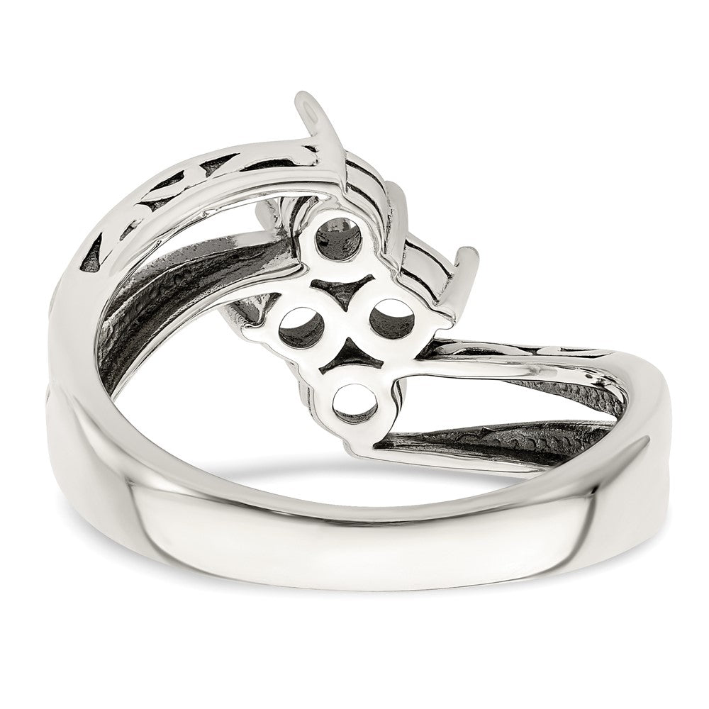 Sterling Silver Antiqued w/14k 4-stone Mother's Ring - 43
