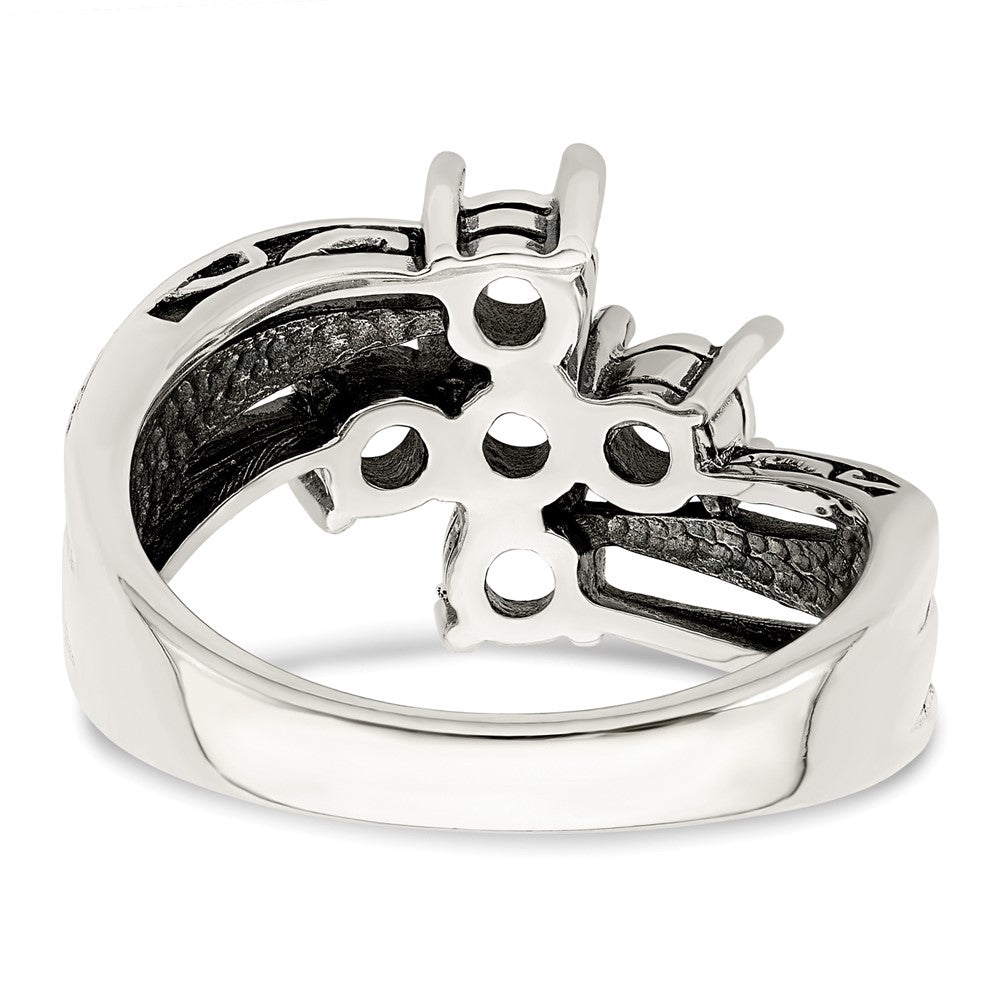 Sterling Silver Antiqued w/14k 5-stone Mother's Ring - 45