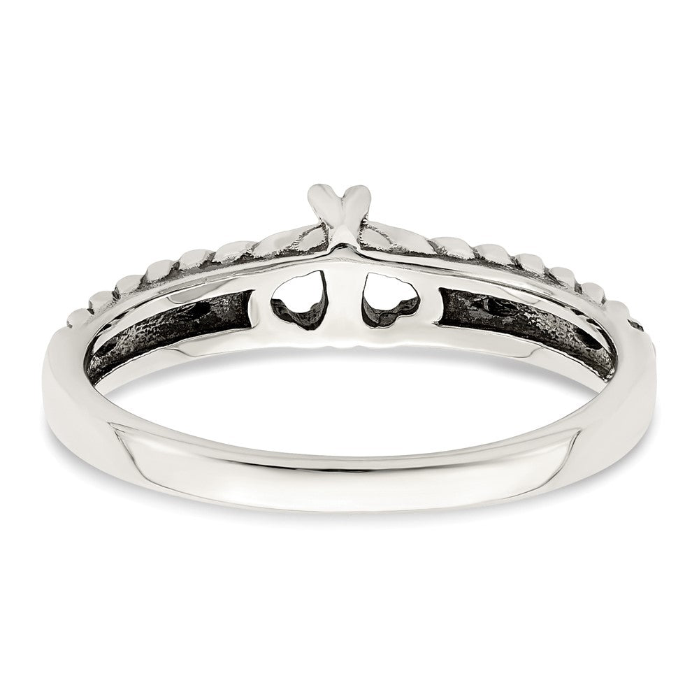 Sterling Silver Antiqued w/14k 2-stone Mother's Ring - 46