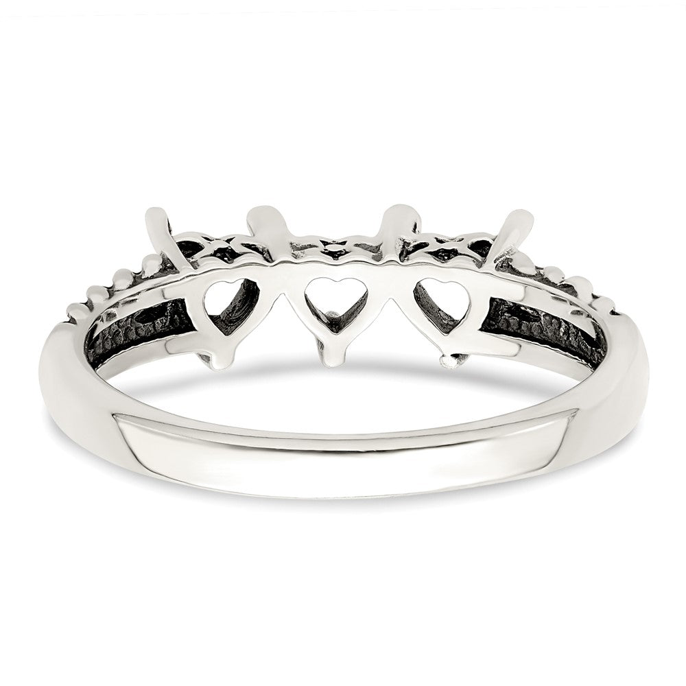 Sterling Silver Antiqued w/14k 3-stone Mother's Ring - 48
