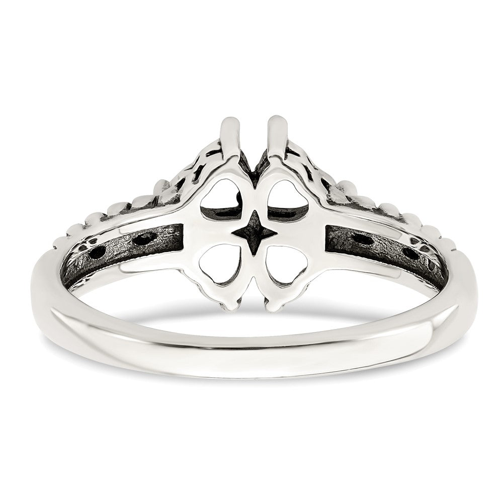 Sterling Silver Antiqued w/14k 4-stone Mother's Ring - 47