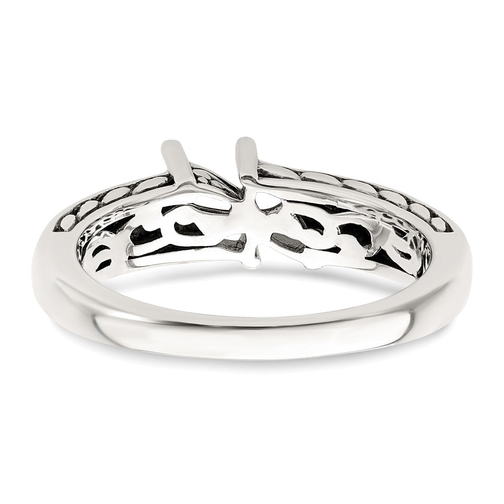 Sterling Silver Antiqued w/14k 2-stone Mother's Ring - 4