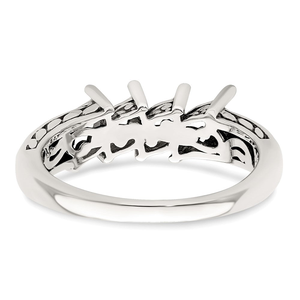 Sterling Silver Antiqued w/14k 4-stone Mother's Ring - 24
