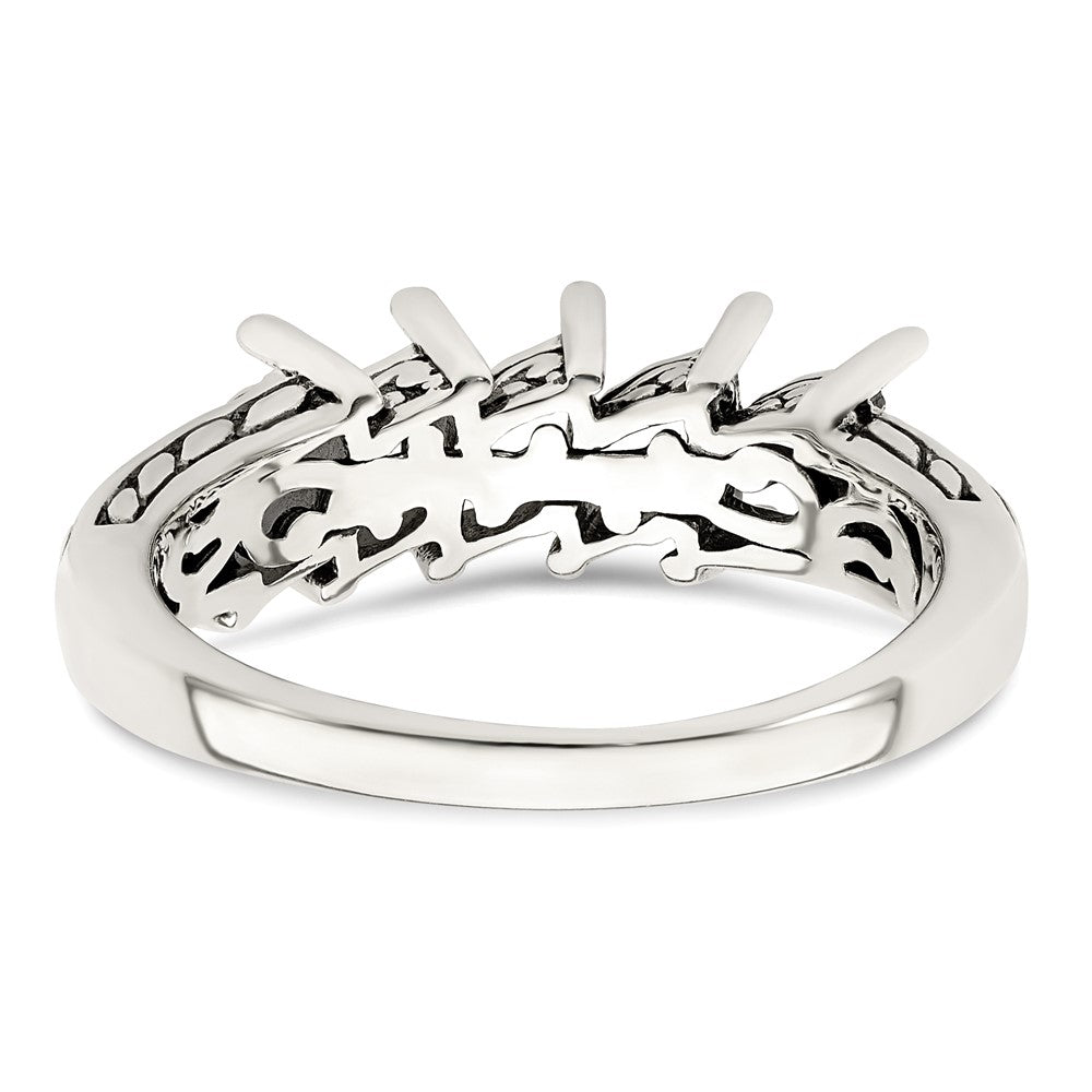 Sterling Silver Antiqued w/14k 5-stone Mother's Ring - 41
