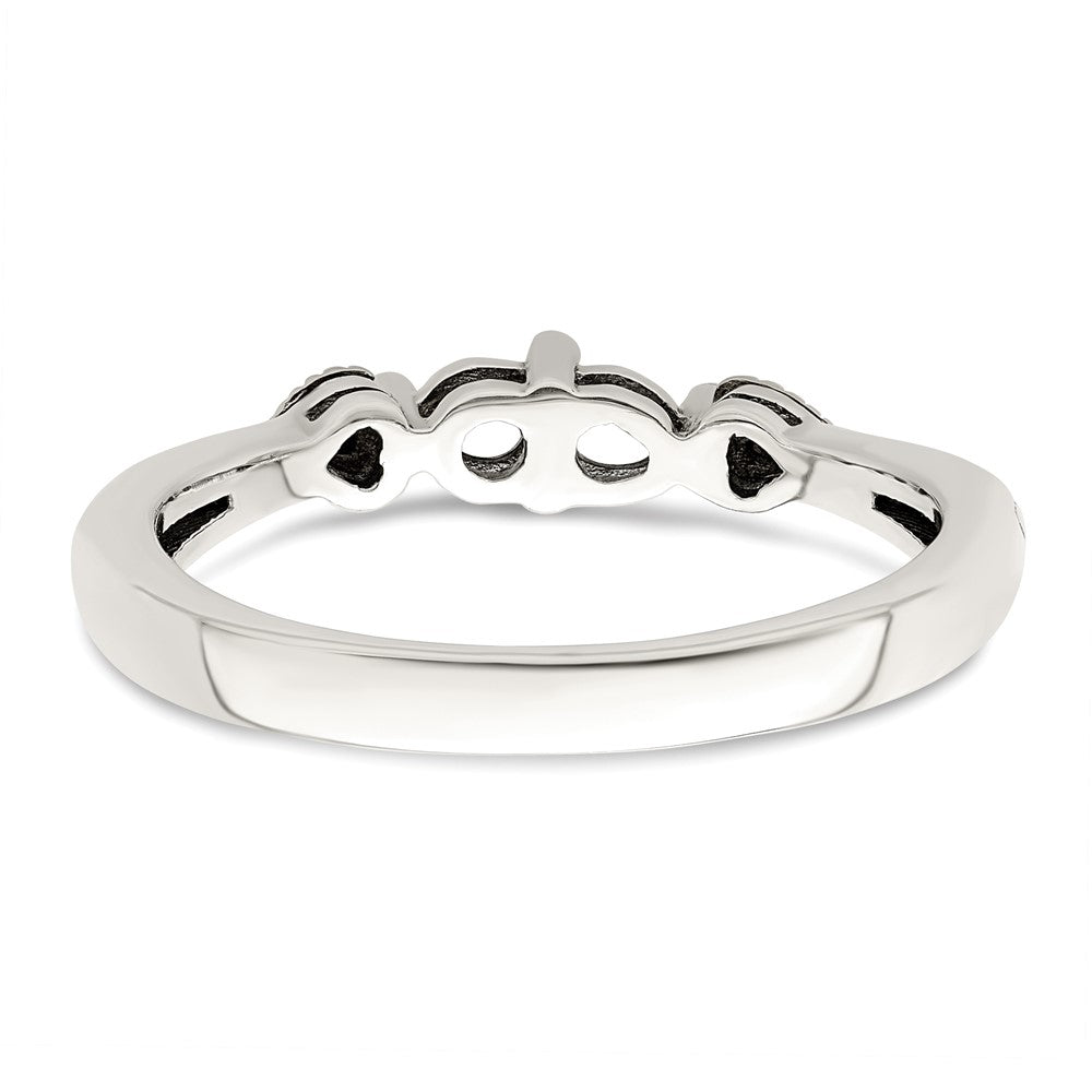 Sterling Silver Antiqued w/14k 2-stone w/Diamond Mother's Ring - 80