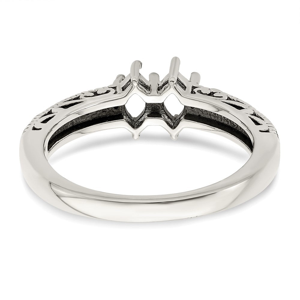 Sterling Silver Antiqued w/14k 2-stone w/Diamond Mother's Ring - 90