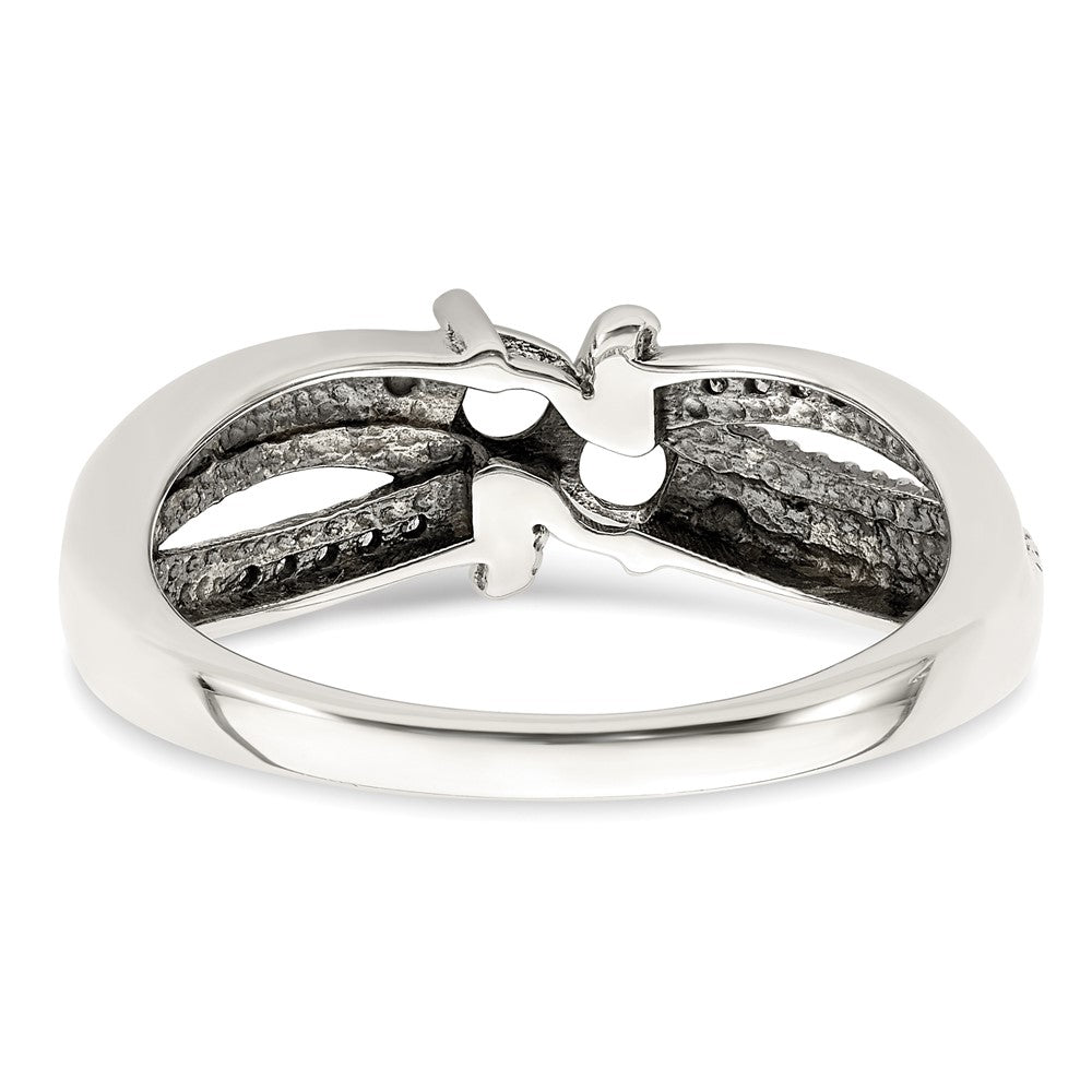 Sterling Silver Antiqued w/14k 2-stone w/Diamond Mother's Ring - 88