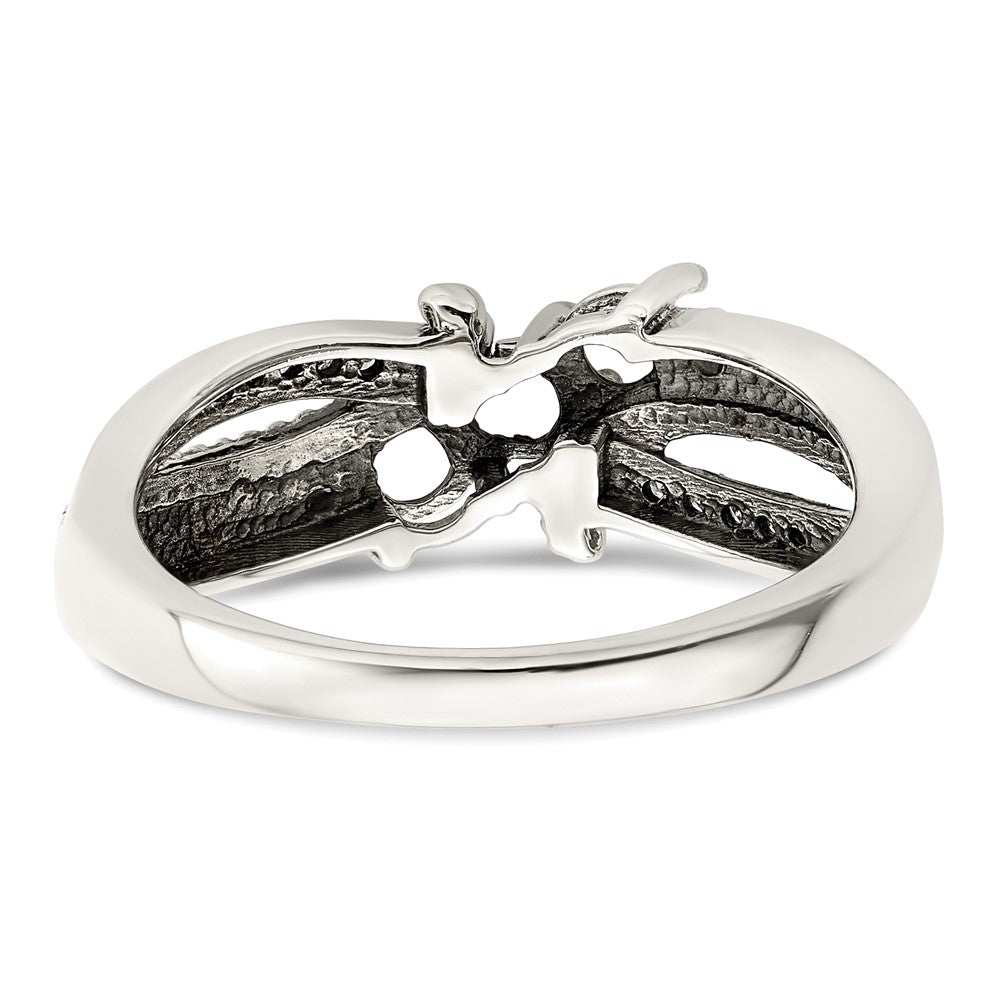 Sterling Silver Antiqued w/14k 3-stone w/Diamond Mother's Ring - 88