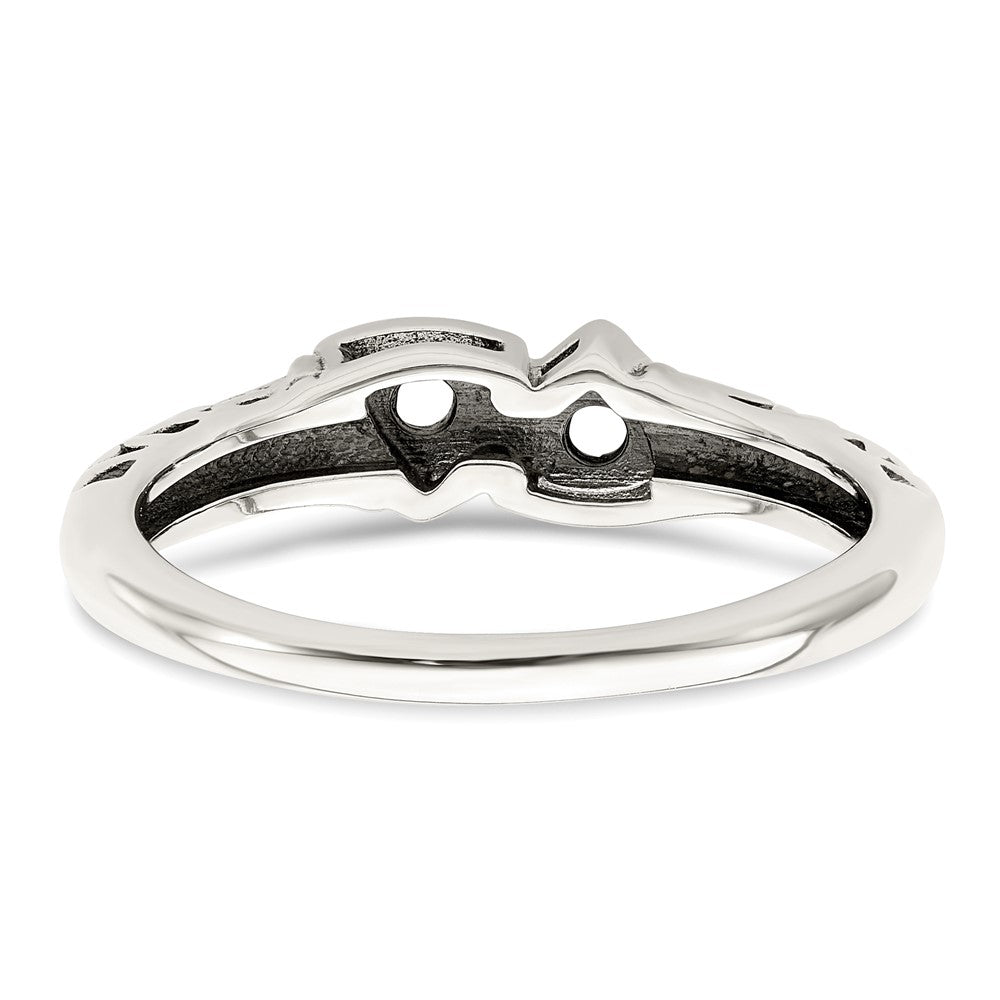 Sterling Silver Antiqued w/14k 2-stone Mother's Ring - 48