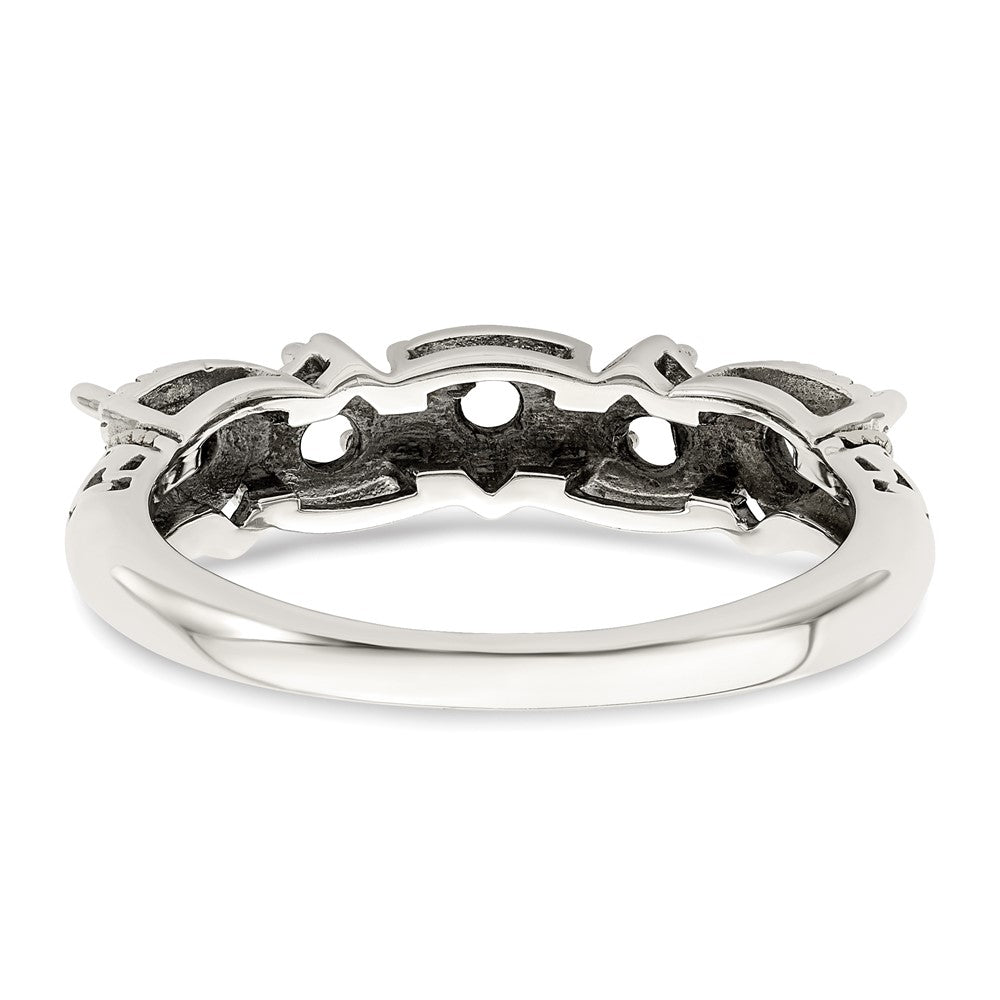 Sterling Silver Antiqued w/14k 5-stone Mother's Ring - 48