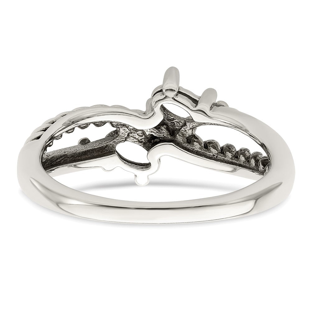 Sterling Silver Antiqued w/14k 2-stone Mother's Ring - 45