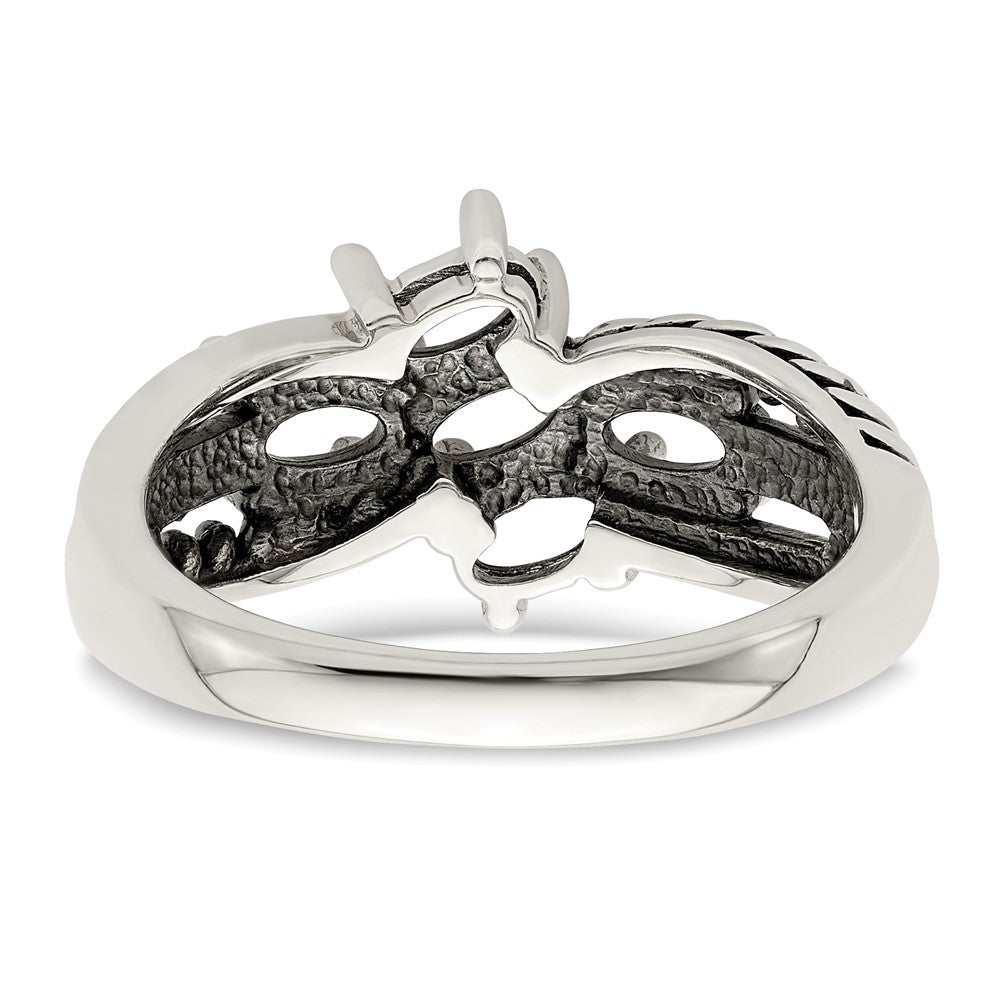 Sterling Silver Antiqued w/14k 5-stone Mother's Ring - 47