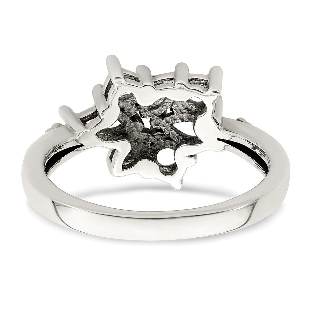 Sterling Silver Antiqued w/14k 5-stone w/Diamond Mother's Ring - 2