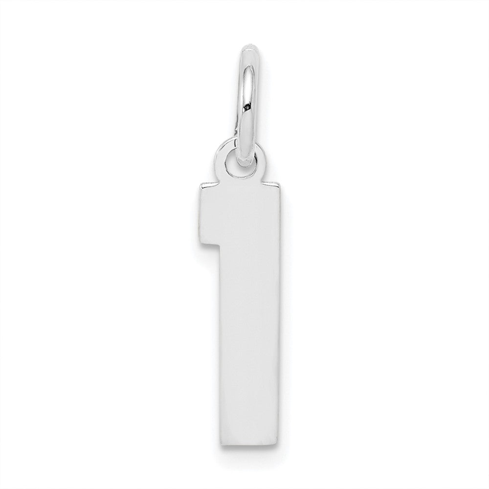 Sterling Silver/Rhodium-plated Polished Number 1 Charm - 2