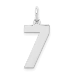 Sterling Silver/Rhodium-plated Polished Number 7 Charm - 4