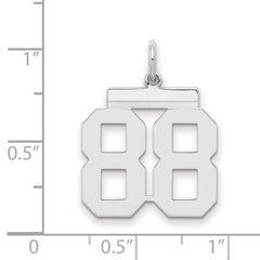 Sterling/Silver Rhodium-plated Polished Number 88 Charm