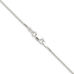 Sterling Silver Polished 1mm Octagonal Snake Chain - 5