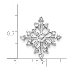 Sterling Silver Rhodium-plated CZ Snowflake Slide - 2