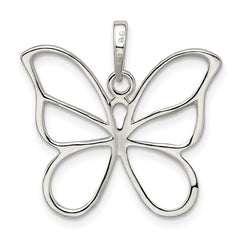 Sterling Silver Polished Butterfly Pendant - 2